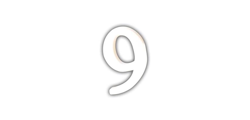 Petit chiffre 9 12cm - Blanc