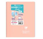 Cahier reliure intégrale enveloppante Koverbook Blush A5 160 pages ligné couverture polypropylène opaque bicolore - Corail/Bleu givré
