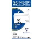Paquet de 25 Enveloppes Blanches DL-110x220mm - Auto-Adhésives - 80g/m2 - Blanc
