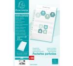 Sachet de 100 pochettes perforées polypropylène grainé 5/100e - A4 - Cristal