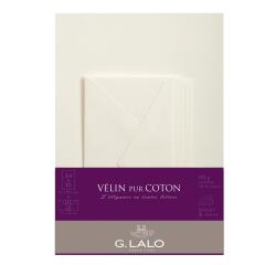 Ensemble Vélin pur coton 10 feuilles A4 et 5 enveloppes DL - Crème