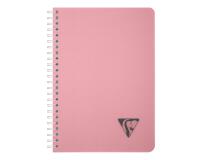 Carnet reliure intégrale Linicolor ESSENCE A5 180 pages petits carreaux couverture plastique polypropyène rainuré - Rose pétale