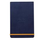 Rhodiarama Webnotepad 9x14 cm, mit festem Einband, 96 Blatt liniert, mikroperforiert, Papier elfenbein 90g, mit Gummizugverschluss - Mitternachtsblau