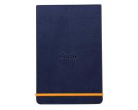 Rhodiarama Webnotepad rembordé rigide 9x14 cm 192 pages ligné microperforé papier ivoire 90g fermeture élastique - Bleu nuit
