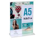 Porte-visuel droit vertical A5 - Cristal