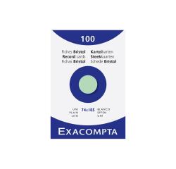 Étui de 100 fiches - bristol uni non perforé 74x105mm - Vert