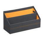 Rhodiarama porte-courrier simili cuir italien 25 x 10 x 14 cm - Titane