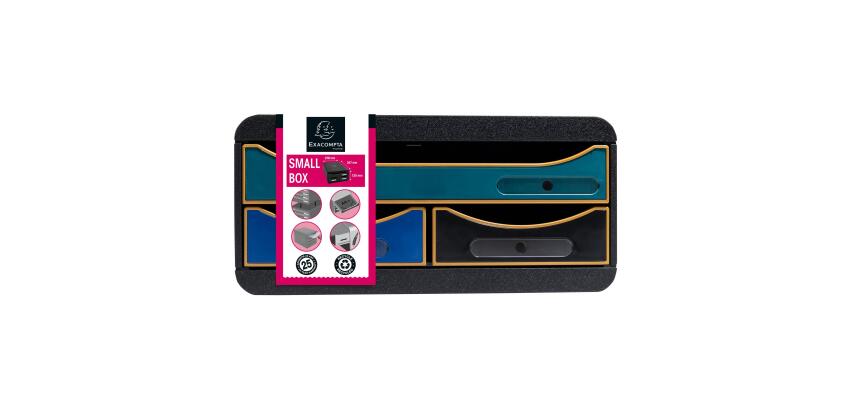 Module de classement Small Box 3 tiroirs Neo Deco - Couleurs assorties