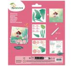 Blumenbild, Libellen - Rosa