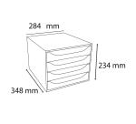 ECOBOX Schubladenbox mit 4 Schubladen - Schwarz