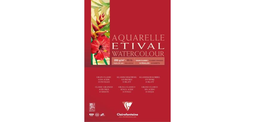 Etival bloc collé 1 côté 10F A5 200g grain classic