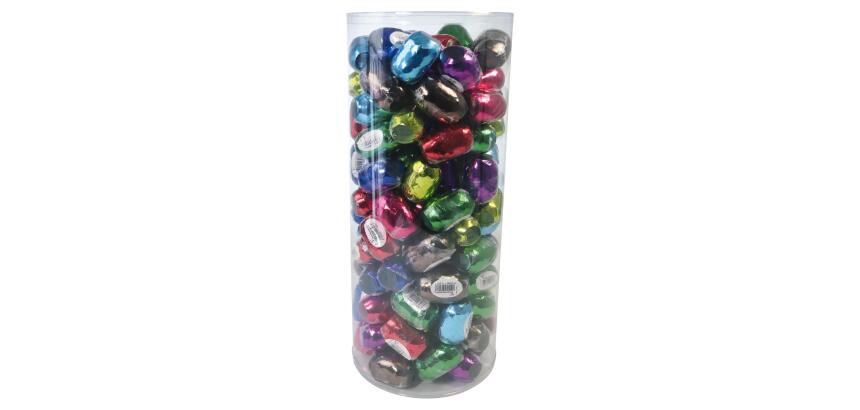 Tube de 120 oeufs 10mx7mm Ass.métallique - Assortiment