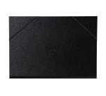 Rhodia Touch carton dessin 3 rabats, simili cuir italien noir avec fermeture par élastique - 52x72 cm - Noir