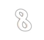 Small Number '8' 12cm - White