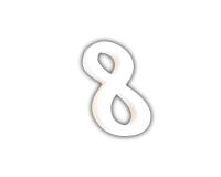 Petit chiffre 8 12cm - Blanc
