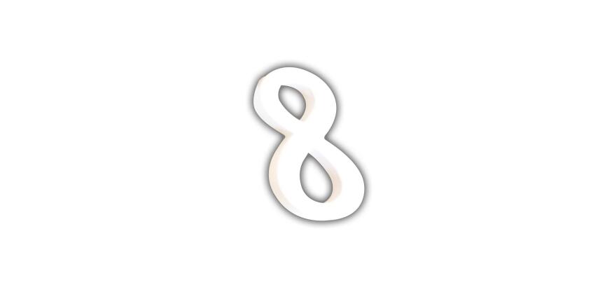 Petit chiffre 8 12cm - Blanc