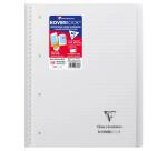 Cahier reliure intégrale enveloppante Koverbook A4+ 160 pages ligné sans marge détachables perforé 4 trous couverture polypropylène transparent - Assortis