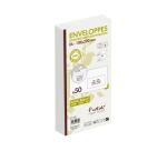Packung mit 50 Forever Umschlägen 100% Recycelt DL-110x220mm 80g Selbstklebend - 80g/m2 - Kristallpapierfenster 45x100 (Position 20/20) - Weiß
