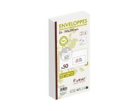 Paquet de 50 Enveloppes Forever 100% Recyclé DL-110x220mm 80g Auto-Adhésives - 80g/m2 - Fenêtre Papier Cristal 45x100 (position 20/20) - Blanc