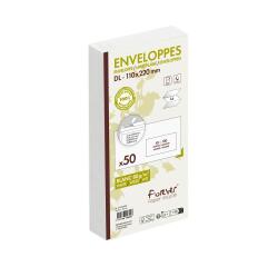 Enveloppe Forever blanche 100% recyclée 80 g/m² auto-adhésive avec bande de protection - Paquet de 50
