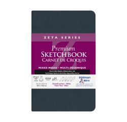 Zeta Series, Skizzenbuch mit flexiblem Einband, Fadenbindung, 26 Blatt 8,9x14cm 270g - Weiß