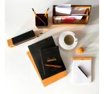 Rhodia Black Head Stapled Pad No19, Lined+Margin, A4+ - Black