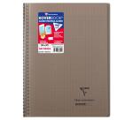 Cahier reliure intégrale enveloppante Koverbook 24x32cm 160 pages grands carreaux couverture polypropylène transparent - Assortis