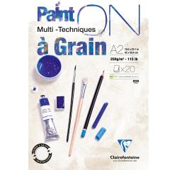 Paint'ON à grain bloc collé 20F A2 250g
