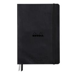 Rhodiarama Goalbook Creation rembordé rigide A5 100p papier lavis technique blanc uni 200g avec élastique - Noir