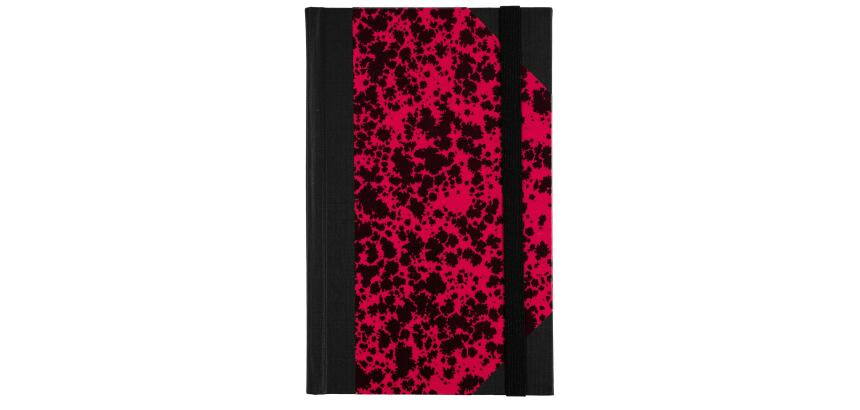 Marmor Notizbuch 170x110, 192 linierte Seiten - Rot