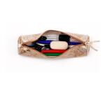 CÉLESTE CUIR Trousse ronde Ø5,5x22 cm Lazer Or