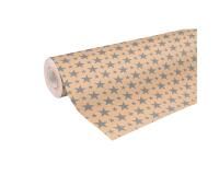 Kraft brut 70g, rl 50x0,70m Noël étoiles argent