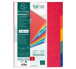 Intercalaires carte lustrée 225g 5 positions - A4 - Couleurs assorties
