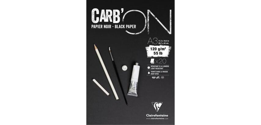 CARB´ON, schwarzes Papier, 120g/m2, 20 Blatt, A3