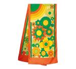 Echarpe 100% soie - 180x43cm Flowerpower - Blanc