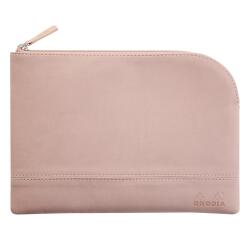 Rhodiarama pochette zippée en simili cuir - taille M (16x22 cm) - Touche de rose