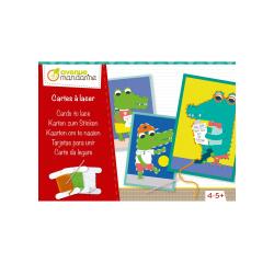 Boîte créative, Cartes à lacer, Famille Croco - Multicolore