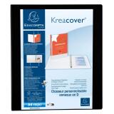 Classeur PP personnalisable Kreacover - 4 anneaux en D 30mm - A4 maxi - Noir