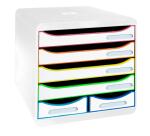 Schubladenbox BIG BOX MAXI, 6 offene Schubladen, Black Office - Weiss/Harlekin