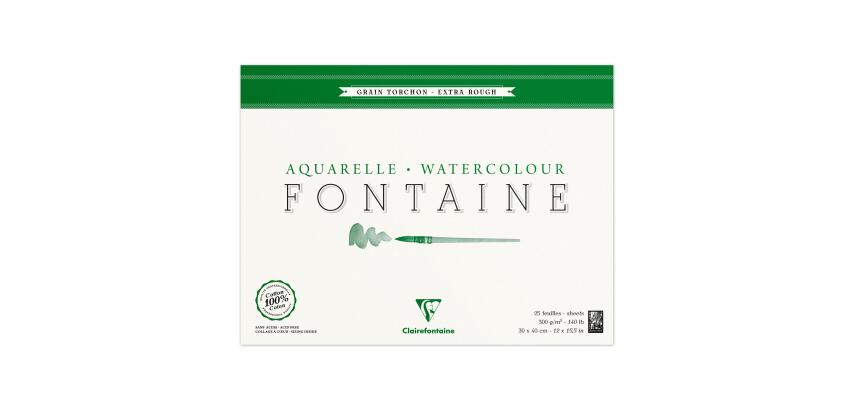 Fontaine bloc collé 4 côtés 25F 30x40cm 300g grain torchon