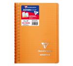 Carnet reliure intégrale enveloppante Koverbook 11x17cm 100 pages petits carreaux couverture polypropylène transparent - Assortis
