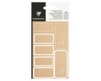 Etiquette Adhésive Kraft rectangle blanc - Blanc