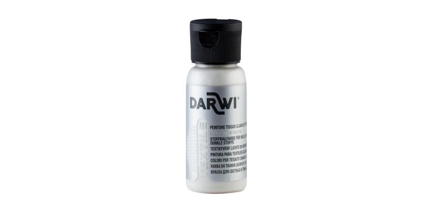 DARWI 50 ml Bottle of Pearlescent Textile Paint - Pearly White