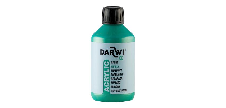 DARWI Perlmutt-Acrylfarbe, Flasche 250ml, Perlmuttgrün - Perlmuttgrün|