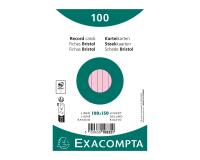 Fichas de cartulina bristol 205 g/m2 - Rayado - 100x150 mm - Rosa