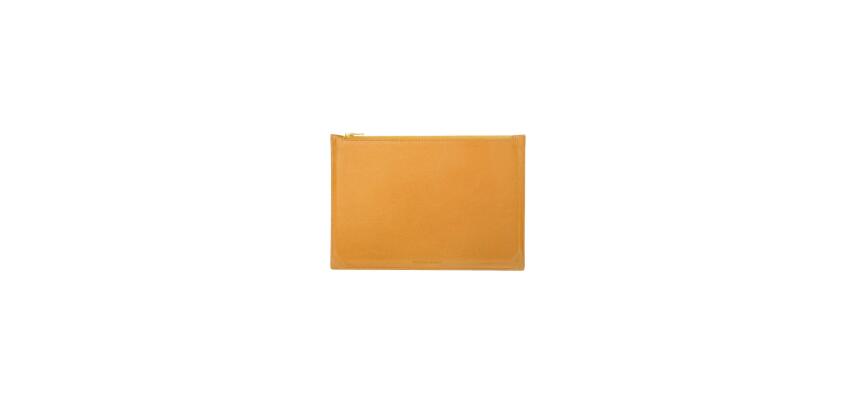 Pochette multifonction en cuir, grand modèle - Ambre