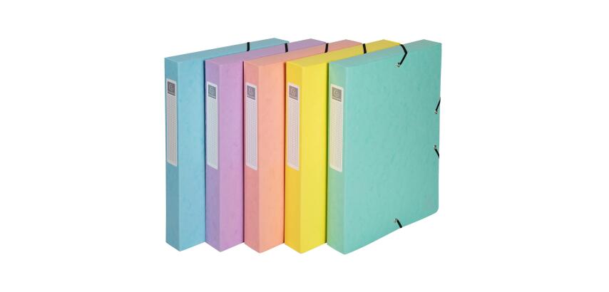 Klasseerdoos Exabox Rug 25mm glanskarton Aquarel - A4 - Geassorteerd