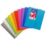 Cahier reliure intégrale enveloppante Koverbook 17x22cm 160 pages petits carreaux couverture polypropylène transparent - Assortis