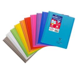Cahier reliure intégrale enveloppante Koverbook 17x22cm 160 pages petits carreaux couverture polypropylène transparent - Assortis