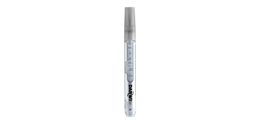 DARWI Marqueur Peinture Textile Pailletée Pointe Conique Fine 2mm - Argent